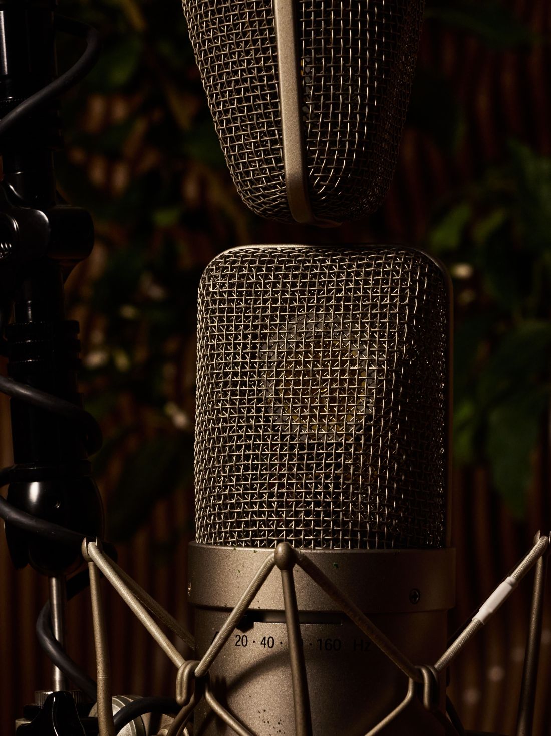 Neumann M149 tube condenser microphones in mid/side position behind the Klavins Una Corda 88 soundboard, Tearworks studio
